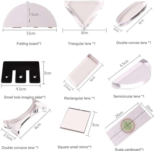Optics Experiment Kit with Optical Bench: Flat Mirror Imaging Demo + Light Source/Lens Holders - Hands-On Physics Lab Box for Middle/High School - Image 6