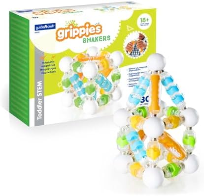 Guidecraft Grippies Shakers - 30 Piece Magnetic Building Set, Sensory Exploration STEM Learning & Educational Toys for Toddlers by Unknown