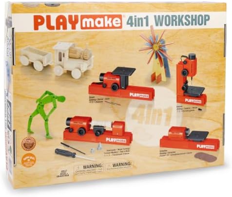 PLAYMAKE 4 in 1 Creative Workshop Safe for Children 5+ for Wood & Cardboard by MindWare