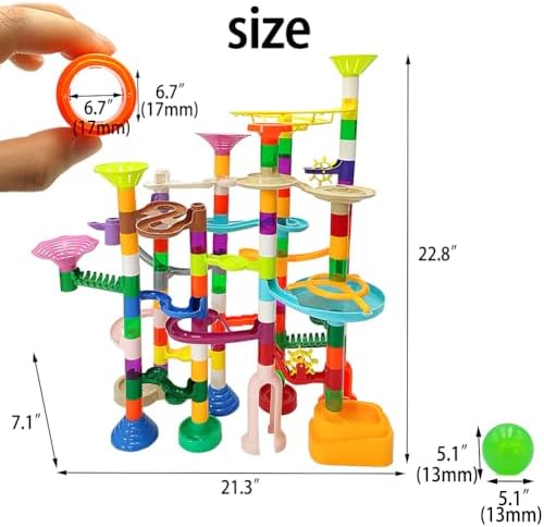DSHMIXIA Marble Run for Kids Ages 3-4 5-8 150pcs Sturdy Building Toys Kids Games Marbles Run Track Amazing Fun Boys Girls Gifts (Standard) - Image 3