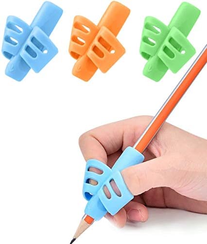 JuneLsy Pencil Grips for Kids Handwriting Pencil gripper Pencil Holder Posture Correction Training Writing AIDS for preschooler Kids toddler Children Special Needs (3 PCS) by JuneLsy