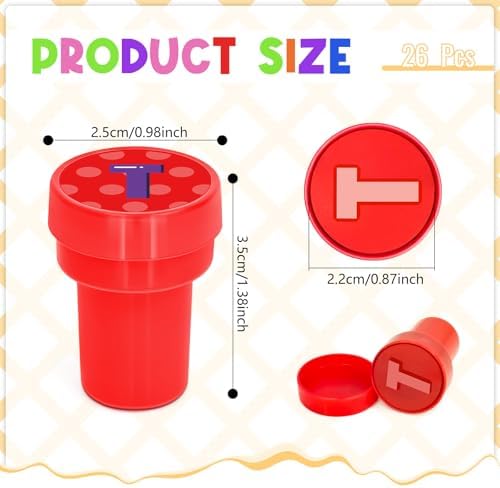 Cinrobiye 24 Pcs Alphabet Stampers Party Favor Set, Cute ABC Letter Stamps for Kids Early Learning, Classroom Rewards, Educational Phonics Toys, Goody Bag Fillers, Preschool Learning Supplies - Image 2