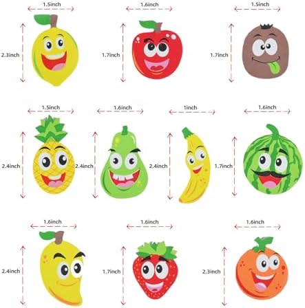 132PCS Foam Fruit Stickers, Smile Face Bulk Shapes - Image 2