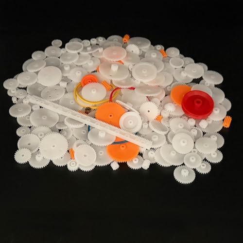 260PCS Small Gear Kit Plastic Gears Belt Pulley Single Gear Spindle Gear Small Motor Gears for DC Motor RC Car Robot Model Toy DIY Gear Replacement (260) - Image 3