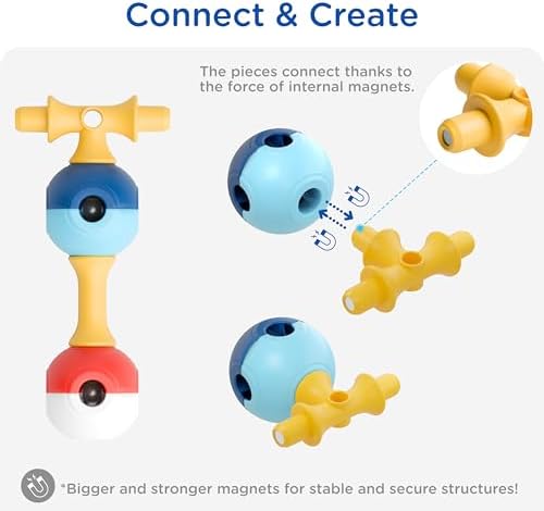 Magnetic Building Set for Kids, STEM Educational Toys for 3+ Year Old Boys and Girls, Space Planet Blocks - Image 4