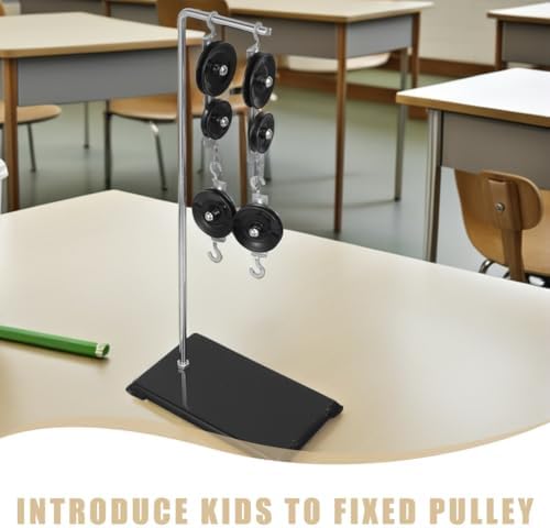 ULTECHNOVO Pulley Block System Physics Experiment Kit with Stable Base 13.38 inch Block and Tackle Pulley System for School Science Projects Lab Mechanics Learning 2 Single Pulleys 2 Double Pulleys - Image 3