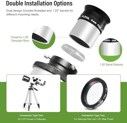 Astromania 1.25" 6mm Plossl Telescope Eyepiece - Bundle with - 1.25" 45-Degree Diagonal Prism - Image 7