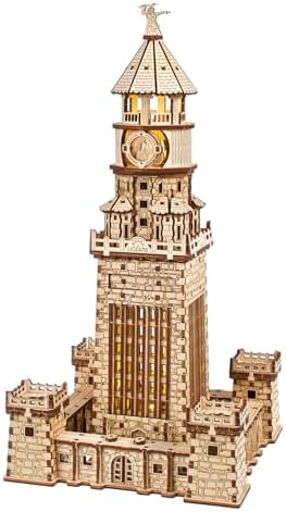 Ugears Lighthouse of Alexandria, 3D Puzzle, 12.2-inch Height, Brown by UGEARS-ModelingJoy