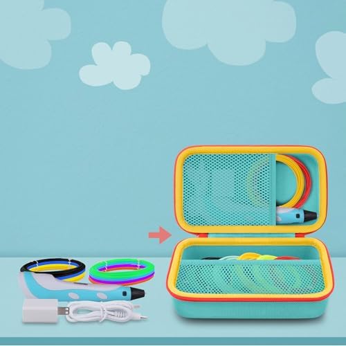 co2CREA Storage Case for 3D Printing Pen Set, Green Case +Red Zipper - Image 4