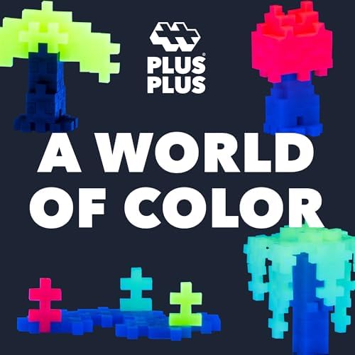 PLUS PLUS Glow in the Dark Mix Tube - Mini Interlocking Building Blocks Set - Image 6