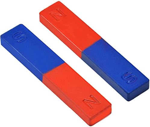 Cuteam Bar Magnet, 2Pcs/Set Physics Experiment Pole Teaching Tool Red Blue Painted N/S Bar Magnet by Cuteam