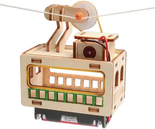 2 Sets Interactive Wooden Cable Car Model Set Educational Science Toy for Imagination and Logical Thinking Wooden Cable Car - Image 4