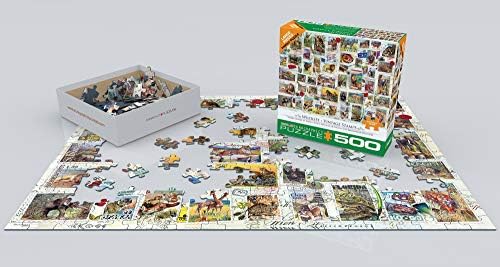 EuroGraphics (EURHR) Wildlife Vintage Stamps 500Piece Puzzle 500Piece Jigsaw Puzzle - Image 3