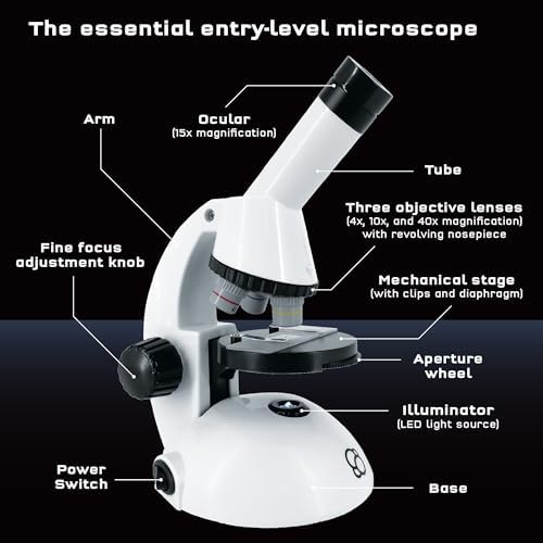 The Thames & Kosmos Microscope Essential STEM Tool with Smartphone Adapter to Capture & View Microscopic Images, Entry-Level Student Science Device, 60x to 600x Magnification & 45 Accessories - Image 2