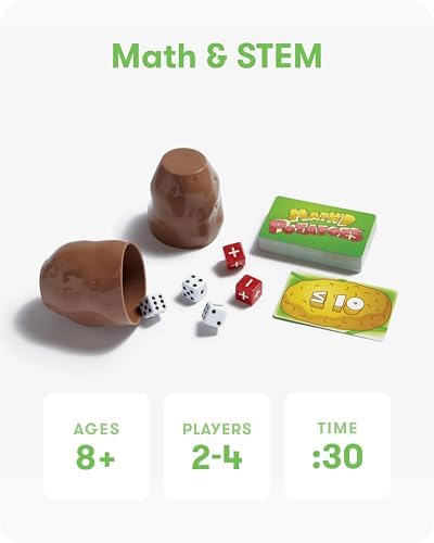 SimplyFun Math’d Potatoes Board Game, Math Game for Kids Ages 8+, Educational Dice Game with Addition and Subtraction - Fun Math Challenge for 2-4 Players - Image 3
