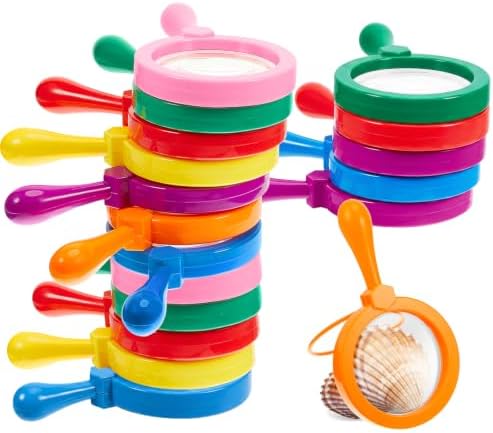 Lewtemi 18 Pack Kids Magnifying Glass with Stand, Multicolor by Lewtemi