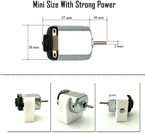 EUDAX 18 Set DC Motors Kit,Mini Electric 1.5-3V 24000RPM Hobby Motor with 252Pcs Plastic Gears,2 x AA Battery Holder,Wires for STEM DIY Toy - Image 4