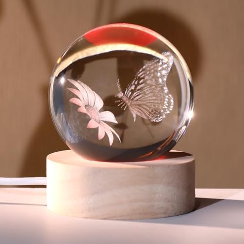 Butterfly Gifts for Women Her 3D Crystal Ball Butterfly in Glass Ball - Image 3