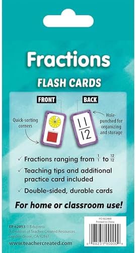 Teacher Created Resources Fractions Flash Cards (EP62053) - Image 3