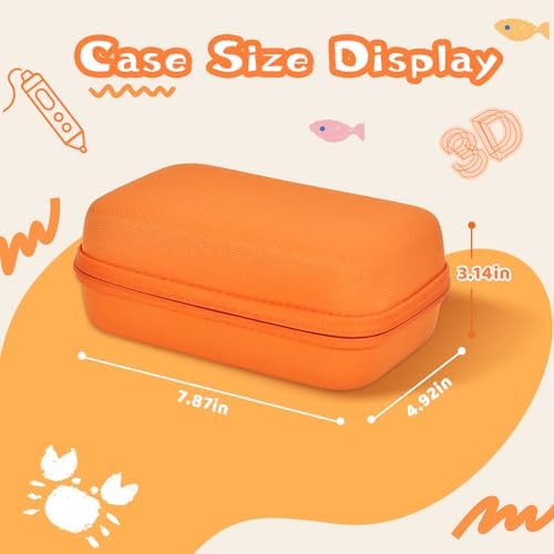 Hard Case Compatible with MYNT3D Super/Professional Printing 3D Pen, Orange - Image 7