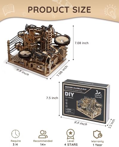 Sainsmart Jr. 3D Wooden Puzzles for Adults, Electric Marble Run Building Kit, Wooden Model Kits Spaceport, Creative Gifts for Teens Ages 14+ (Galaxy Walk) - Image 5