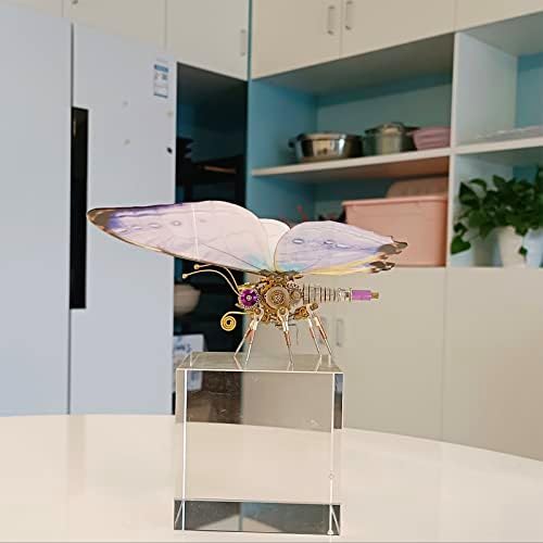 3D Metal Puzzle Steampunk Butterfly Model, DI YAssembly Mechanical Metal Morpho Sulkowskyi Model DIY Kits Gifts for Teens and Adults (150PCS+) - Image 6