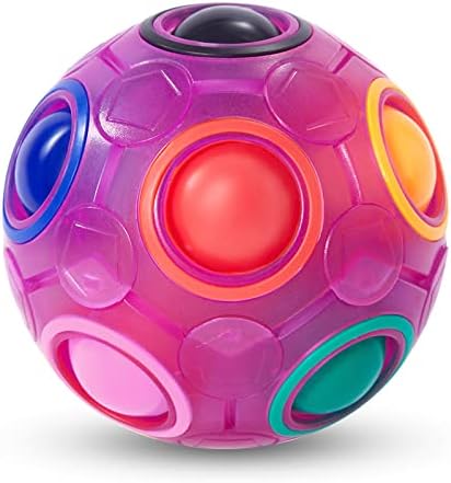 Vdealen Magic Rainbow Puzzle Ball, Fidget Ball Puzzle Brain Teaser Fidget Toy for Boys & Girls- Birthday Party Easter Valentines Christmas Stocking Stuffers for Kids Teen & Adults(Purple) by Vdealen