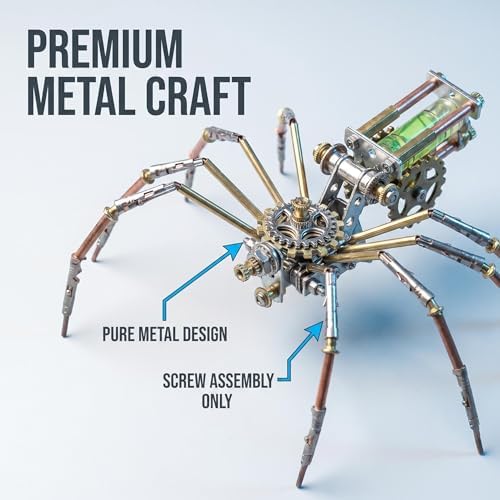 3D Metal Puzzles for Adults Teens-160+Pcs-Mechanical Spider Bee Insect Models-3 Hours to Build-Ideal for Birthday Gifts and Decorations(Mechanical Spider F) - Image 7