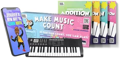 Piano Prodigy Kit - Learn Math Through Music - Addition, Subtraction, Multiplication, Division, Fractions, & Algebra Workbooks, Keyboard, Free App Access - Self-Paced & Interactive by MakeMusicCount-Knoza