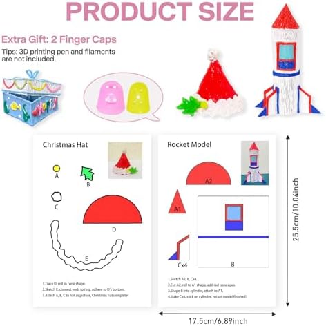 SONGTIY 3D Printing Drawing Template, 20 Sheets 3D Printer Paper Stencils - Image 2