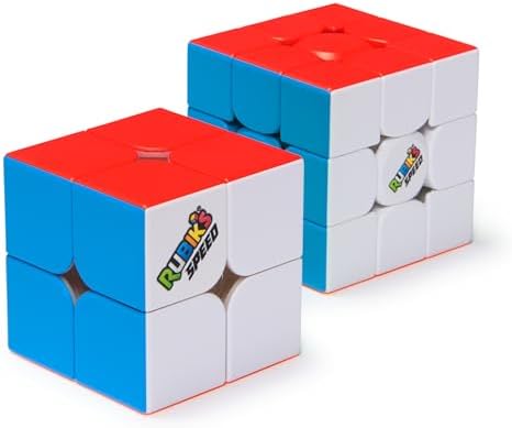 Rubik's Cube Speed Cube 2-Pack, Magnetic 3x3 & 2x2 Brain Teasers by Rubiks