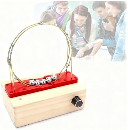 DIY Electromagnetic Cyclotron Kit, Iron Ball Circular Motion Coil Perpetual Motion Machine Model, STEM Physics Experiment Teaching Set for Students Science Display(Red) by Unknown