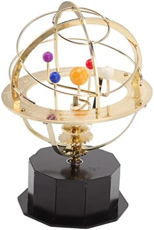 Wnvivi Solar System Model,Gold Grand Orrery Model with Base,Metal Solar System Model Decoration for Living Room Wine Cupboard Decor by Wnvivi