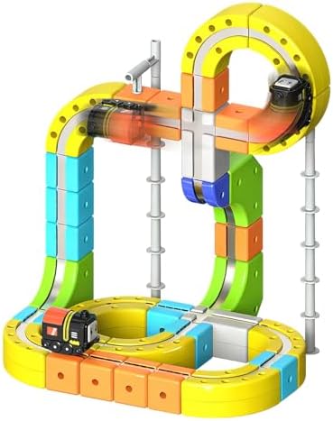 3D Gravity-Defying Cube Track TM Electric Magnetic Train Set,Modular Reconfigurable Race Track Kit, STEM Educational Toy for Kids 3-12, Construction Toys incorporating,Safe & Durable for Boys Girls by Unknown