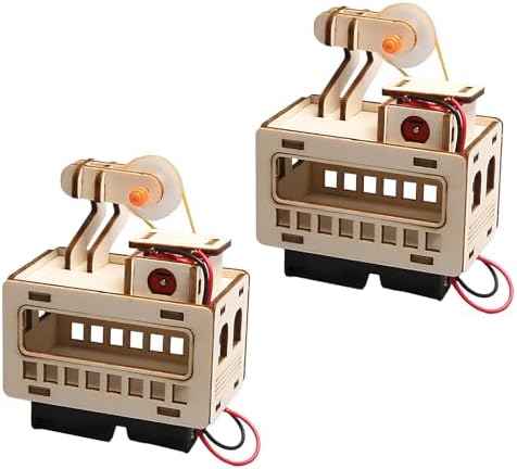 2 Sets Interactive Wooden Cable Car Model Set Educational Science Toy for Imagination and Logical Thinking Wooden Cable Car - Image 5