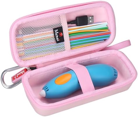 Mchoi 3D Printing Pen Case for 3Doodler Start+ Essentials 3D Printing Pen for Kids, Shockproof Travel Storage Pen Refills Bag for Boys & Girls, Case Only (Pink) by MchoiHardTravelStorageCase