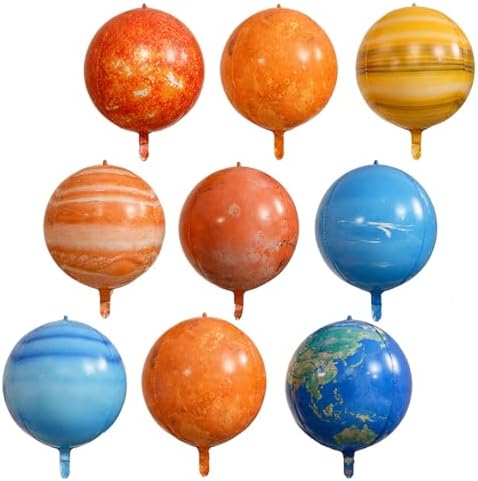Solar System Balloons Set, Inflatable Planet Balloons with Sun & 8 Planets, Space Party Decorations Hanging Kit, Foil Space Balloons by THINNGEN