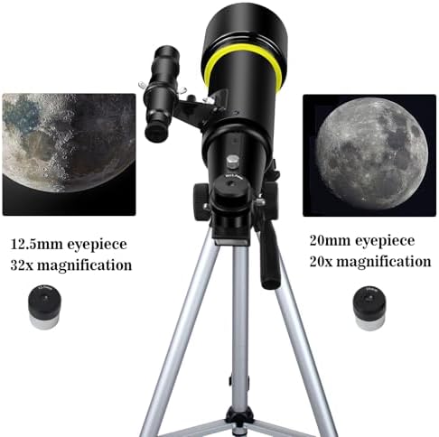 Telescopes, Telescope for Kids and Adults Beginners, 70mm Aperture 400mm Focus Length Refractor Travel Telescope with AZ Mount for Observe The Moon and Landscape - Image 3
