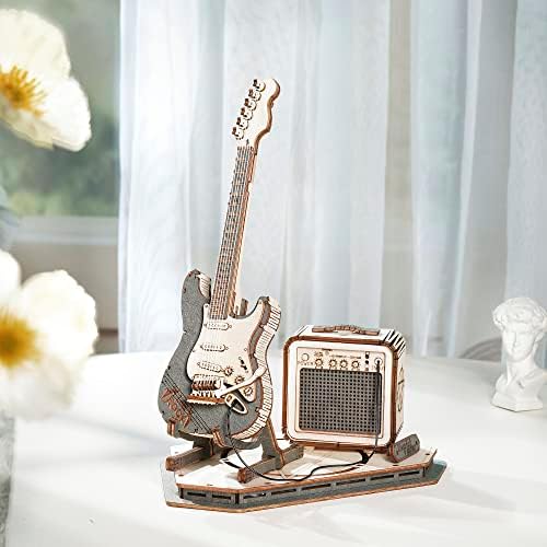 ROBOTIME 3D Puzzle for Kids Wooden Craft Kits DIY Model Guitar Kit to Build Brain Teaser Puzzle Toy Creative Gift for Teens & Adults - Image 3
