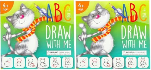 ABC Draw with Me 2-Pack – Learn to Draw ABC & Letter Tracing Cards Ages 3-6 by MDCREATIVE