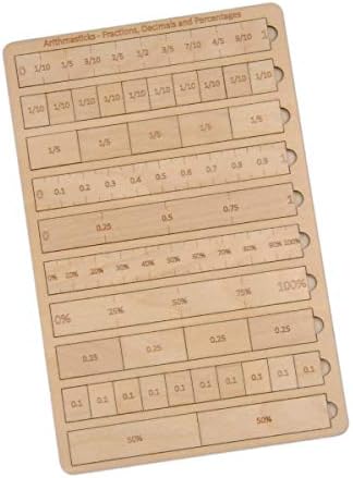 EKOPLAY’s Arithmasticks Fractions Decimals & Percentages Wooden Puzzles for Kids, 36 Piece School Kids, Learning Educational Toys Gifts for Children. Mathematical Puzzle Sets, Age 5+ Years - Image 2