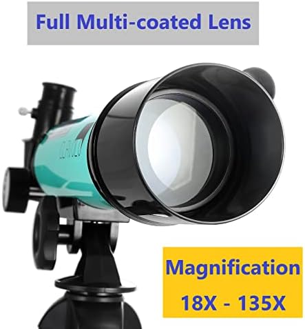 Refractor Telescope with Finder Scope for Kids & Astronomy Beginners, Travel Telescope with 3 Eyepieces Magnification 18X – 135X - Image 3