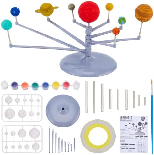 WEBEEDY DIY Solar System Model Painting Kit Adults Beginner Solar System Project with Plastic Balls, Display Stand, 12 Colors Acrylic Paints, Instruction, Arts and Crafts Gift for Holiday Birthday by WEBEEDY