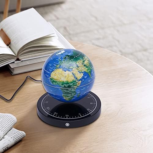 Magnetic Levitation Globe w/Round Base, 6 Inch Rotating Geographic Globe with LED Light, Auto Rotation Suspended Floating World Map Night Light for Table Desk Decor Holiday Gift, Dark Blue - Image 7