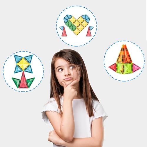 Magnetic Tile Travel Size Mini Diamond Tiles Set 24pcs STEM Toy Compact Blocks Compatible Construction Educational Building Kit for Brain Development Montessori Learning for Kids Age 3+ EPM24 - Image 5