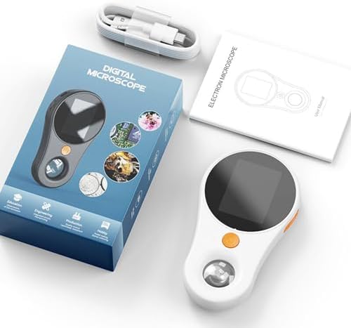 500X Handheld Digital Microscope Fixed 2.0 Inch Screen Portable Magnifying Glass with 8 LED Lights for Kids and Adults White - Image 3