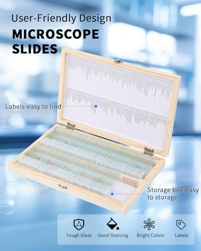 140-Pcs Microscope Slides with Specimens,Plant, Animal, Algae,etc,Educational Microscope Slides and Covers for Young Scientists,Perfect for Biology Class and Experiments - Image 3