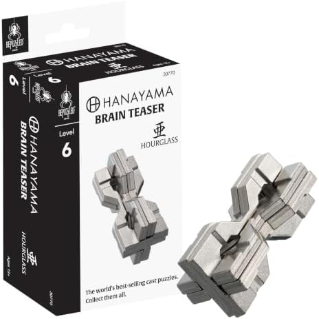 BePuzzled | Hourglass Hanayama Metal Brainteaser Puzzle Mensa Rated Level 6, for Ages 12 and Up by BePuzzled