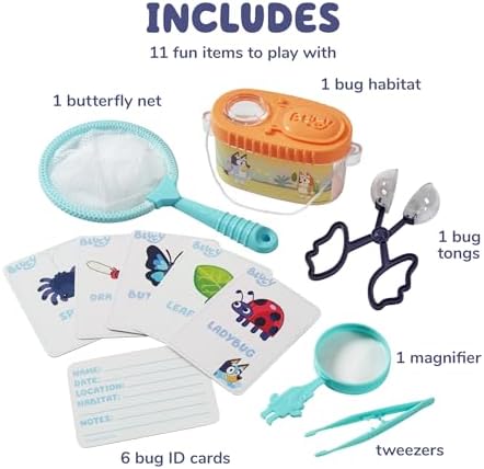 BLUEY Bug Catcher Kit for Kids | 11 Piece Outdoor Exploration Set| Bug Habitat, Magnifier, Bug Catching Kit and More | Educational and Fun Outdoor Toy - Image 2