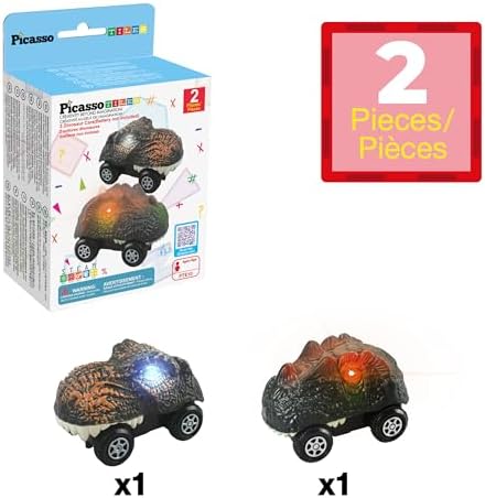 PicassoTiles 2 Piece Swift Highly Detailed Race Track Truck Dinosaur Cars Accessories in Bulk Package Compatible with STEM Magnetic Tile Race Track Building Kits for Kids Boys & Girls Ages 3+ PTE10 - Image 3